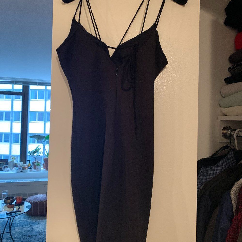 90s/00s Style Black Strappy Mini Dress - Picture 2 of 3